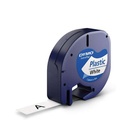 DYMO LetraTag S0721610 / 91201 Plastic Label Tape – 12 mm × 4 m, Black on White
