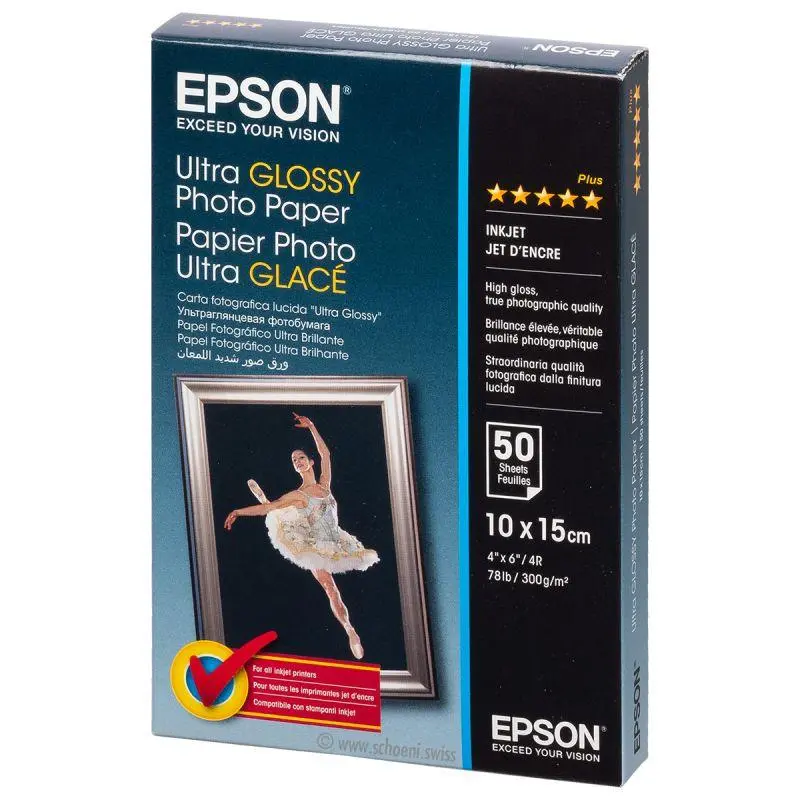 Epson DURABrite Glossy Photo Paper – 100 × 150mm, 50 Sheets [S041735]