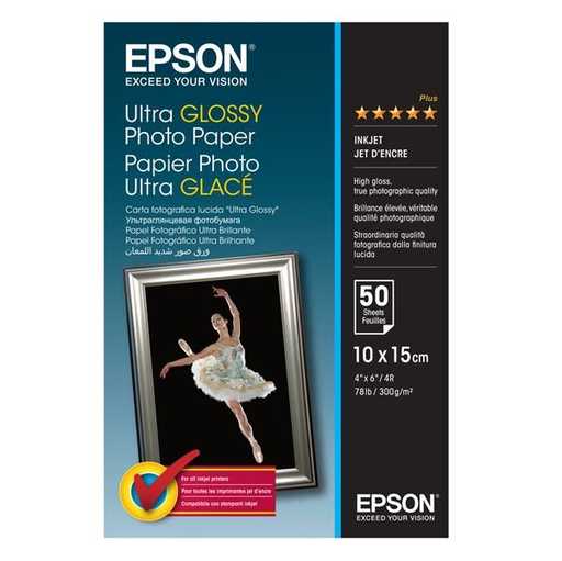 Epson Ultra Glossy Photo Paper, 4 × 6 in (10 × 15 cm), 300 g/m², 50 Sheets — S041943 / C13S041943 [4810.13]