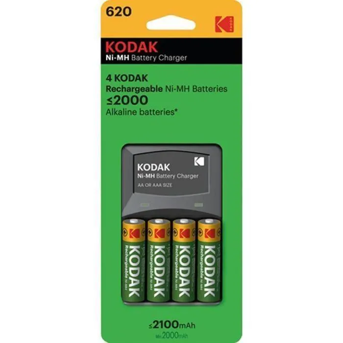 Kodak AA Rechargeable Ni-MH Batteries, 2000 mAh, 4-Pack with Charger (30819887) (8507.50)
