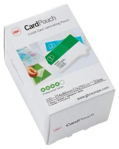 GBC Card Gloss Laminating Pouches 54 × 86mm 250 Micron Pack of 100 (3740300)