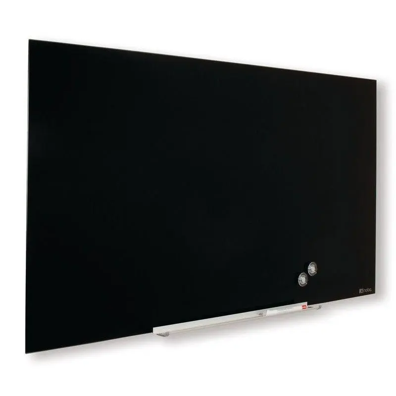 Nobo Diamond Glass Magnetic Drywipe Board Black 1883 x 1059mm (1905182)
