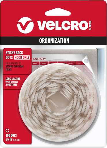 Nobo Velcro Spots Hooks White Pack of 100 (35034754)
