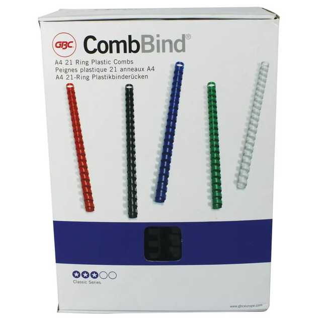 GBC CombBind™ Plastic Binding Combs A4 22mm Black Pack of 100 (4028602)