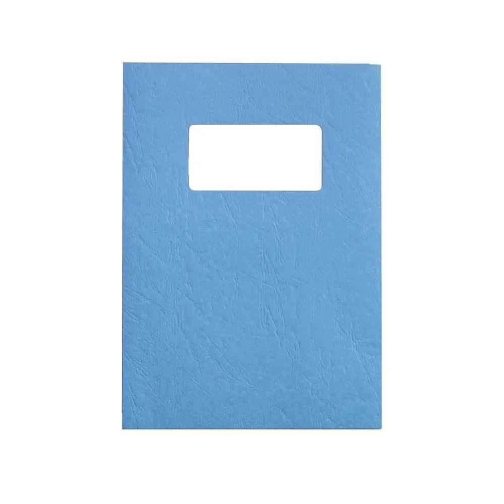GBC LeatherGrain™ Binding Covers with Window A4 Blue 250gsm Pack of 50 (46735E)