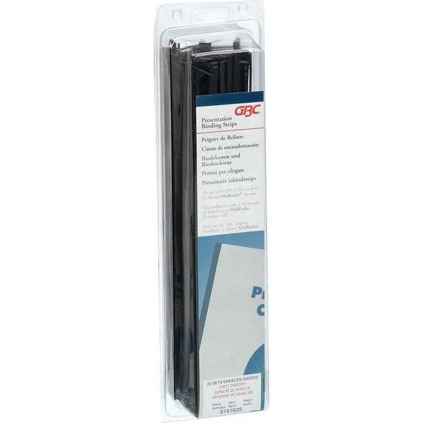 GBC VeloBind® Binding Strips A4 45mm Black Pack of 25 (9741635)