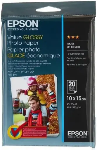 [EP-IPEP-S041255] Epson Glossy Photo Paper – 100 × 150mm, 20 Sheets [S041255]