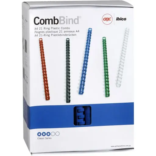 [ACR-BMP-4028621] GBC CombBind™ Plastic Binding Combs A4 19mm Blue Pack of 100 (4028621)