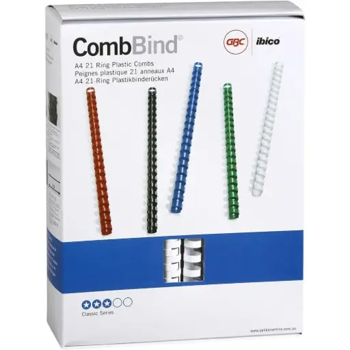 [ACR-BMP-2570] GBC CombBind™ Plastic Binding Combs A4 51mm White Pack of 50 (4028207)