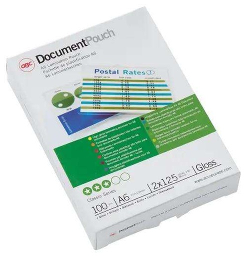[ACR-LMP-3740442] GBC Document Gloss Laminating Pouches A6 125 Micron Pack of 100 (3740442)