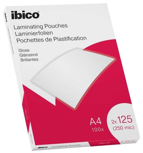 [ACR-LMP-627318] Ibico A4 Gloss Laminating Pouches 250 Micron Pack of 100 (627318)