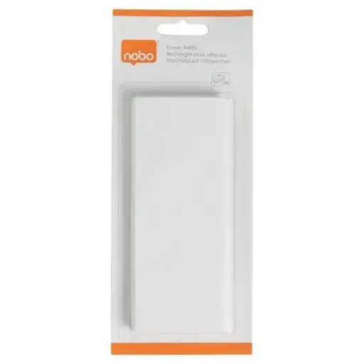 [ACN-WE-1915325] Nobo Microfibre Magnetic Whiteboard Eraser Refill Pads Pack of 2 (1915325)
