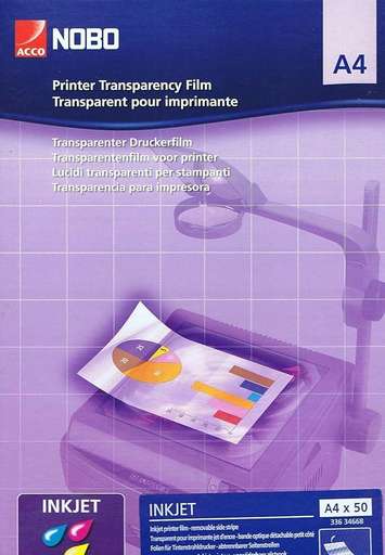 [ACN-F-33634668] Nobo Inkjet OHP Transparency Film A4 Pack of 50 (33634668)