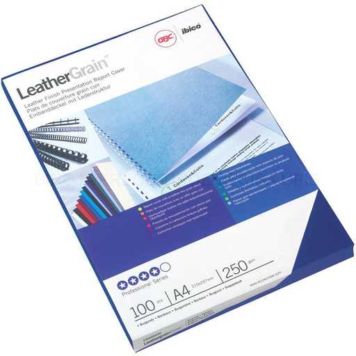 [ACR-BMC-40010] GBC LeatherGrain™ Binding Covers A4 Black 250gsm Pack of 100 (CE040010)