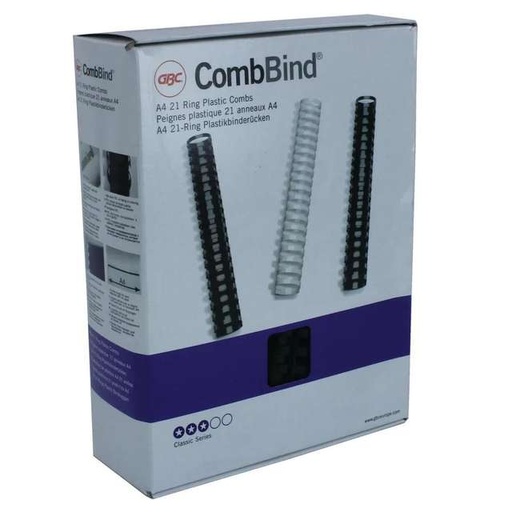 [ACR-BMP-1950] GBC CombBind™ Plastic Binding Combs A4 16mm Black Pack of 100 (4028600)
