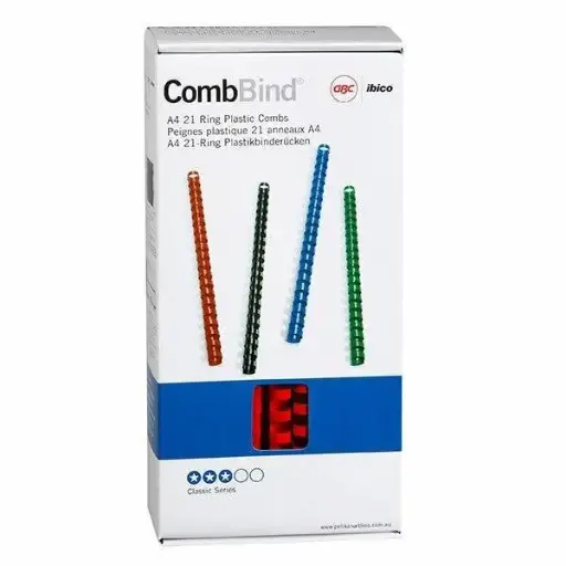 [ACR-BMP-1250] GBC CombBind™ Plastic Binding Combs A4 6mm Red Pack of 100 (45510)
