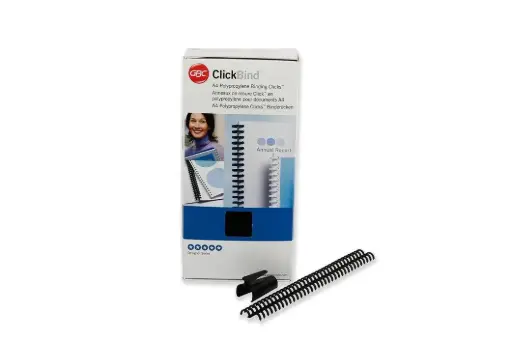 [ACR-BMP-388019] GBC ClickBind™ 34-Loop Binding Spines A4 8mm Black Pack of 50